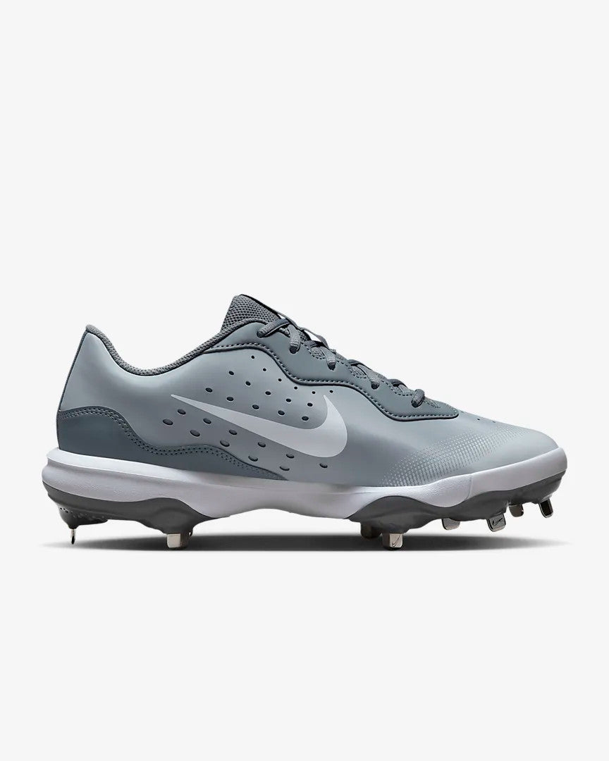 Nike Men's Alpha Huarache Varsity 4 Low Cleats- Wolf Grey