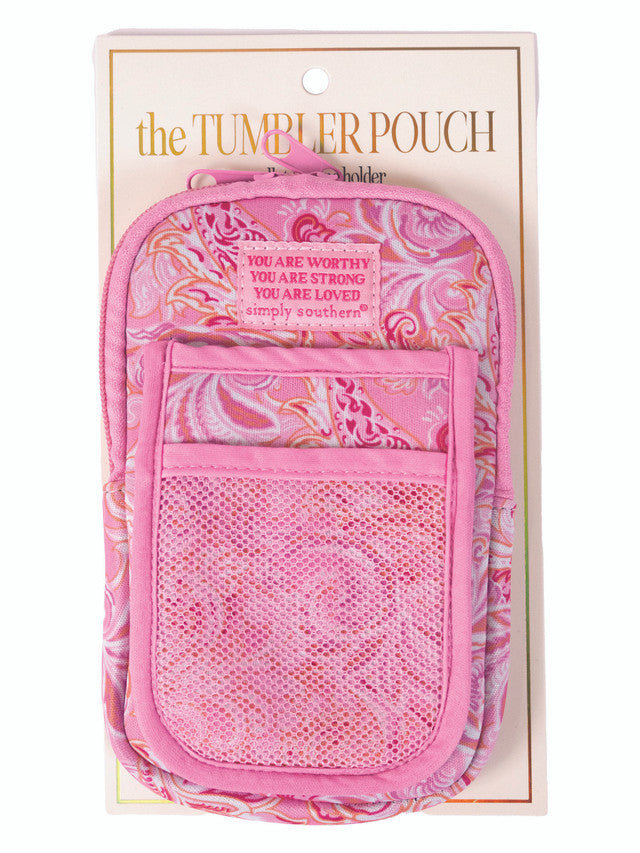 Simply Southern Tumbler Pouch - Pink Paisley
