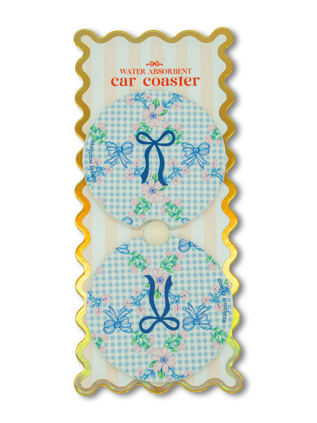 Simply Southern Car Coaster Set - Gingham
