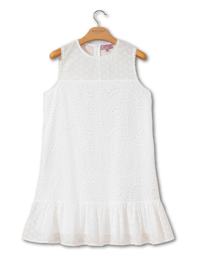 Simply Southern Women's Sunday Afternoon Dress - White
