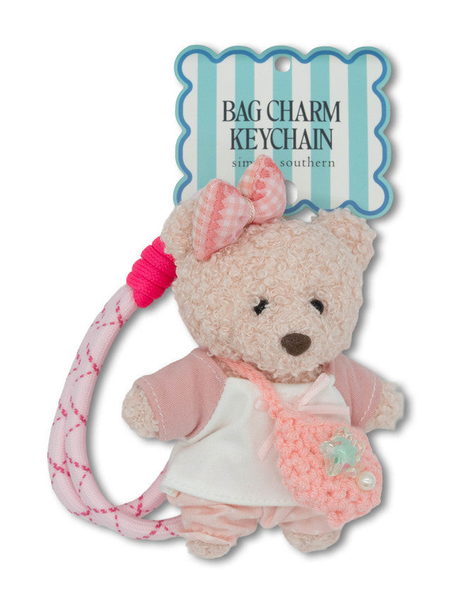 Simply Southern Plush Gingham Bow Bag Charm