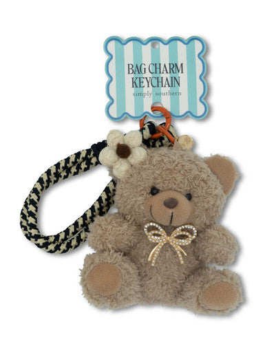 Simply Southern Plush Brown Bear Bag Charm