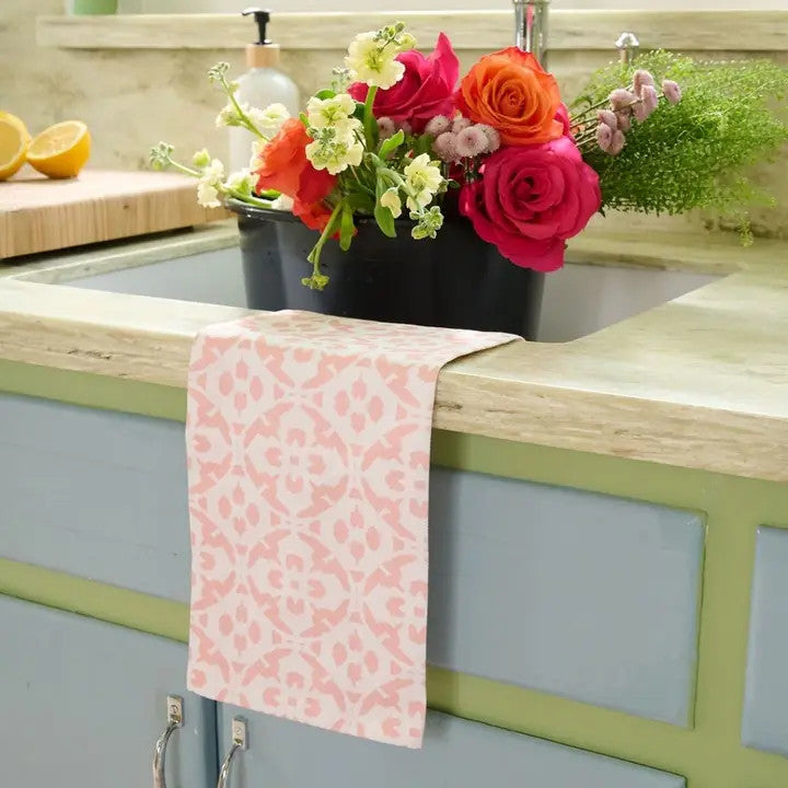 Laura Park Porto Tiles Blush Tea Towel