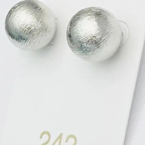 Two Forty Two Chic - Big Ball Stud - Brushed Silver