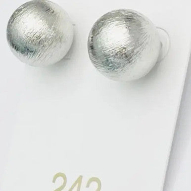 Two Forty Two Chic - Big Ball Stud - Brushed Silver