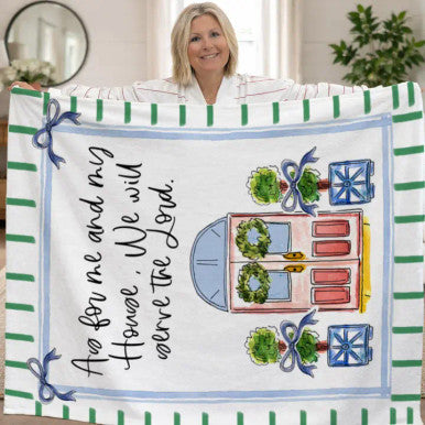 Happy By Rachel As For Me and My House Fleece Blanket