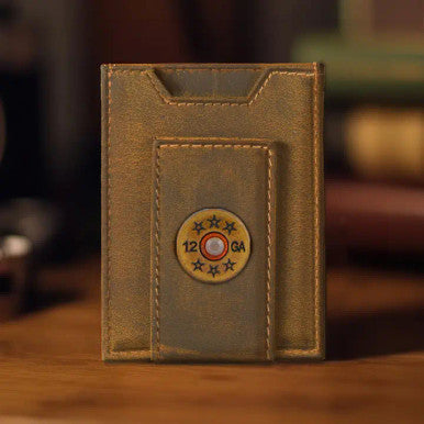 Zep-Pro Shotshell Vintage Tan Leather Magnetic Front Pocket Wallet