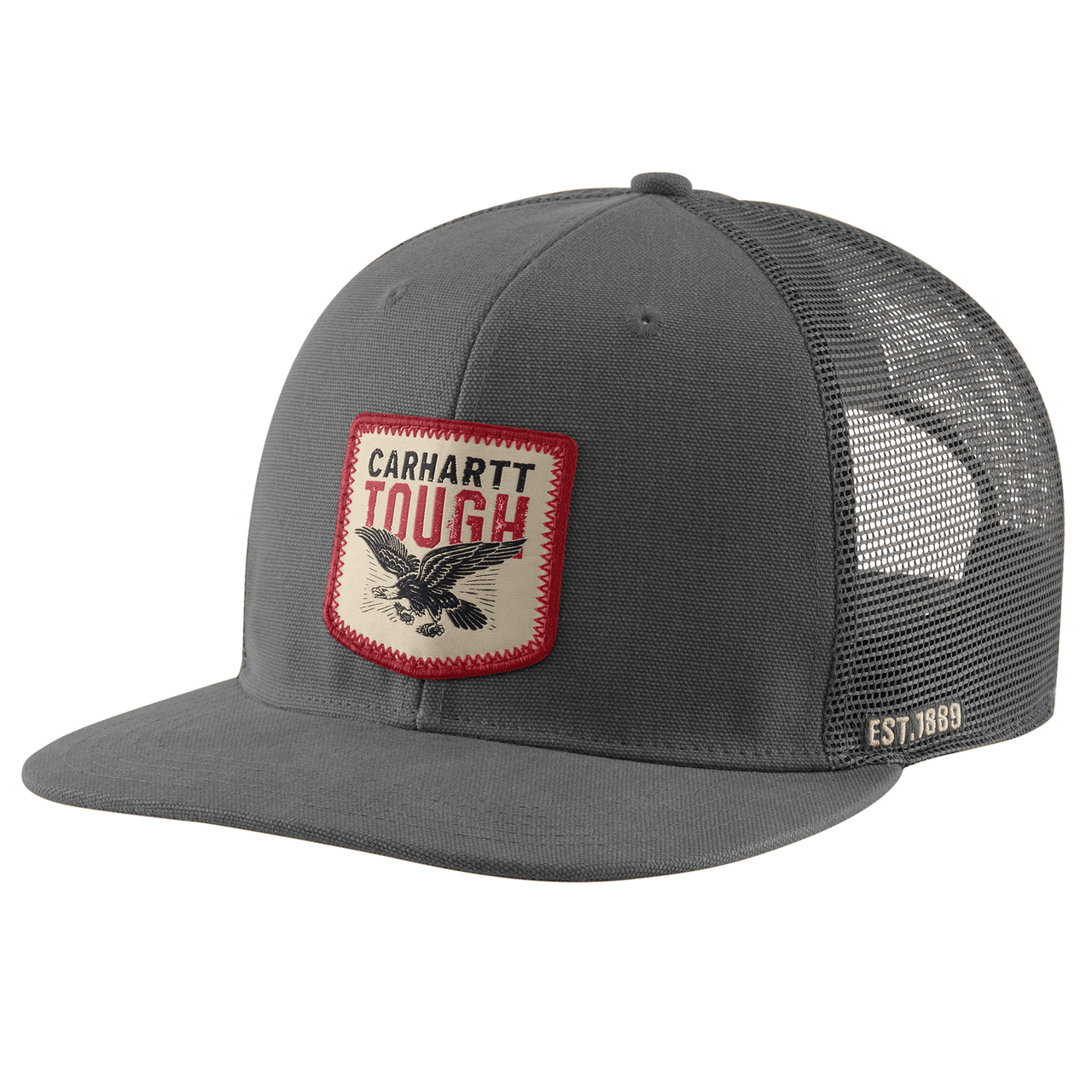 Carhartt Men's Washed Duck Flat Brim Eagle Graphic Cap - Gravel