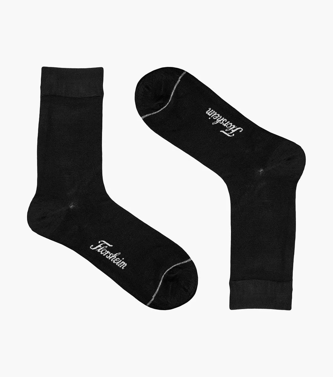 Florsheim 3-Pack Bamboo Solid Men's Crew Dress Socks - Black