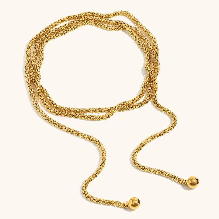 Deep South Originals Golden Lariat Wrap Necklace - Stainless Steel