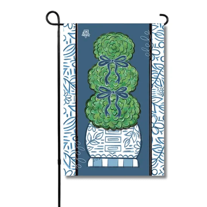 Dk Designs Blue and White Topiary Garden Glam