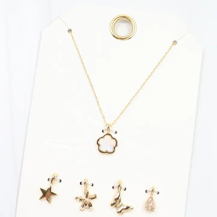 Caroline Hill Lucky Stars Charm Necklace Set Gold