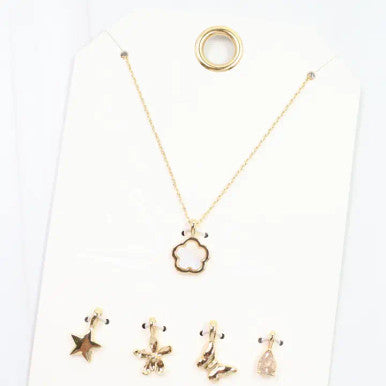 Caroline Hill Lucky Stars Charm Necklace Set Gold