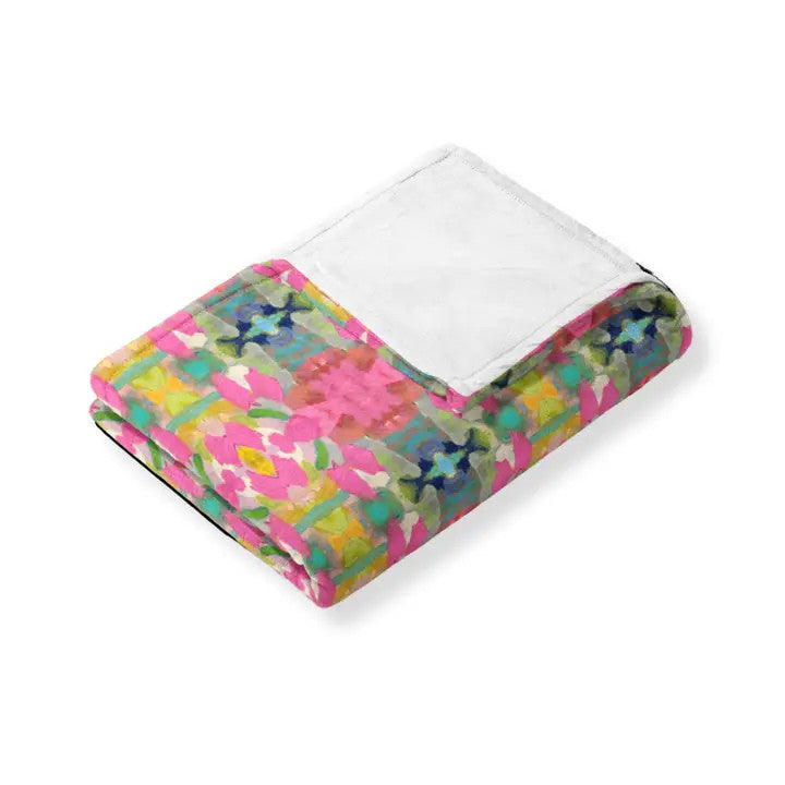 Laura Park Pink Paradise Fleece Blanket