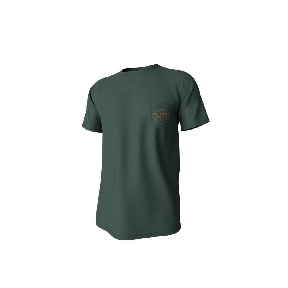 Southern Point Men's Vintage Circle Greyton Short Sleeve Pocket Tee - Duck Green