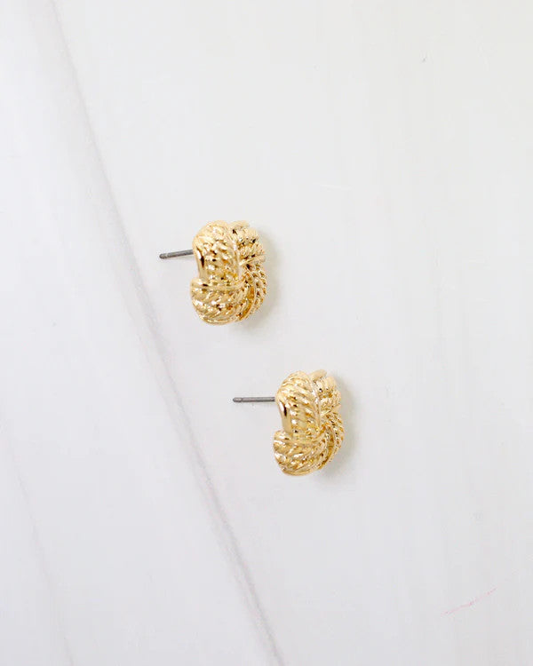 Caroline Hill Hoboken Square Knot Stud Earring - Gold