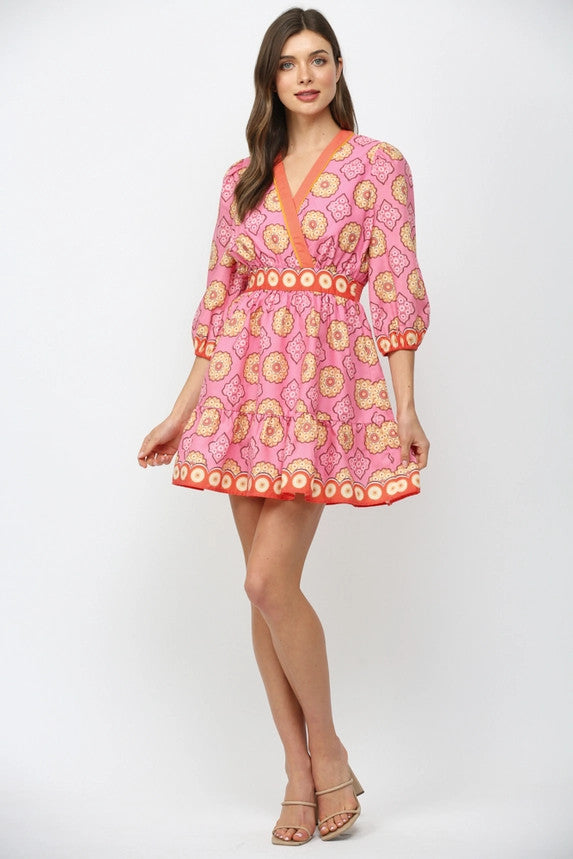 Fate Women's Pink Smocked Back Mini Dress