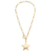 Canvas Bessie Puffy Star Toggle Necklace - Shiny Gold