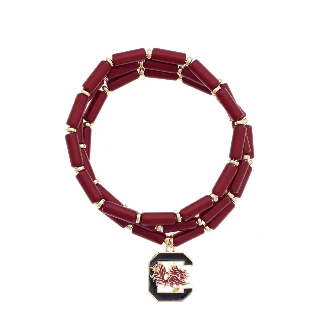 Canvas South Carolina Gamecocks Logo Beaded Bracelet
