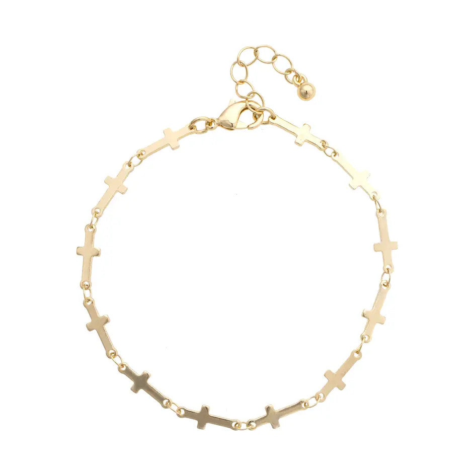 Canvas Demi Cross Linked Bracelet - Shiny Gold
