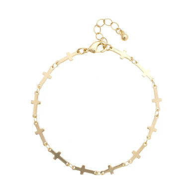 Canvas Demi Cross Linked Bracelet - Shiny Gold