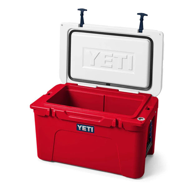 YETI Red, White, and Navy Tundra 45 Cooler