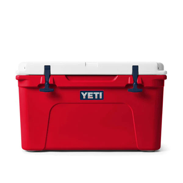 YETI Red, White, and Navy Tundra 45 Cooler