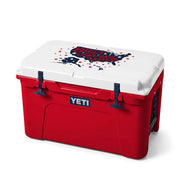 YETI Red, White, and Navy Tundra 45 Cooler