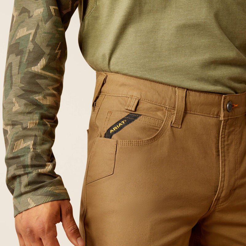 Ariat Rebar M5 Straight DuraStretch Made Tough Straight Pant - Field Khaki