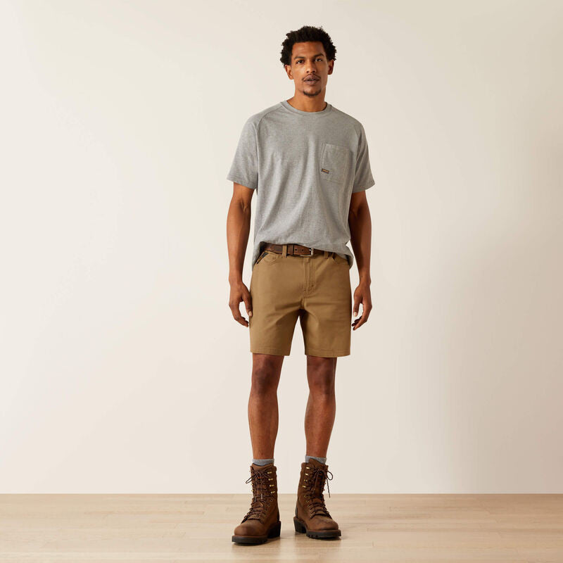 Ariat Rebar DuraStretch Made Tough 8" Short - Field Khaki