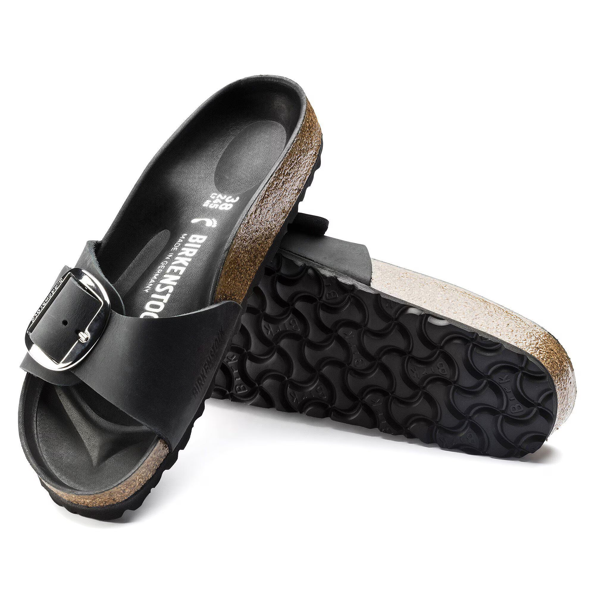 Birkenstock Madrid Big Buckle Oiled Leather - Black