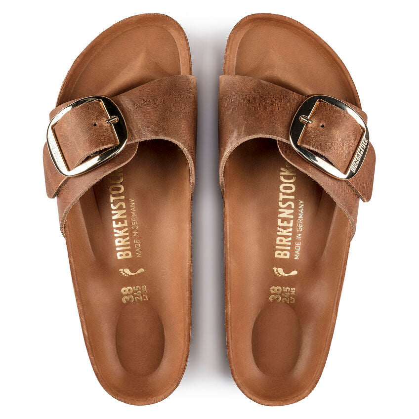 Birkenstock Women's Madrid Big Buckle Oiled Leather - Cognac