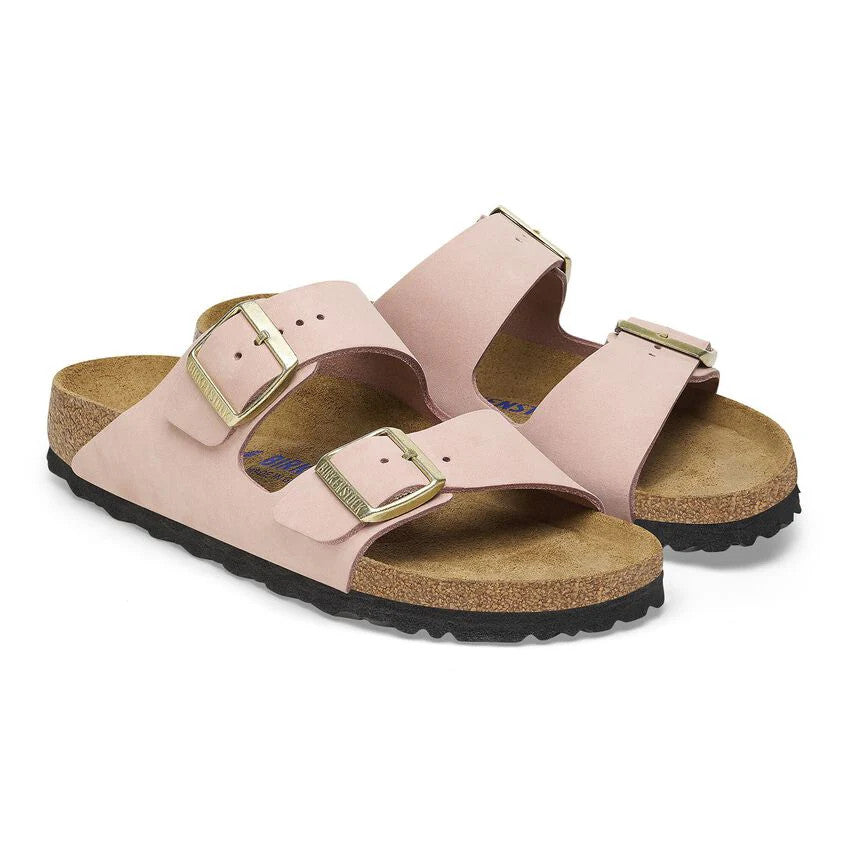 Birkenstock Arizona Soft Footbed Nubuck Leather Pink Sandals