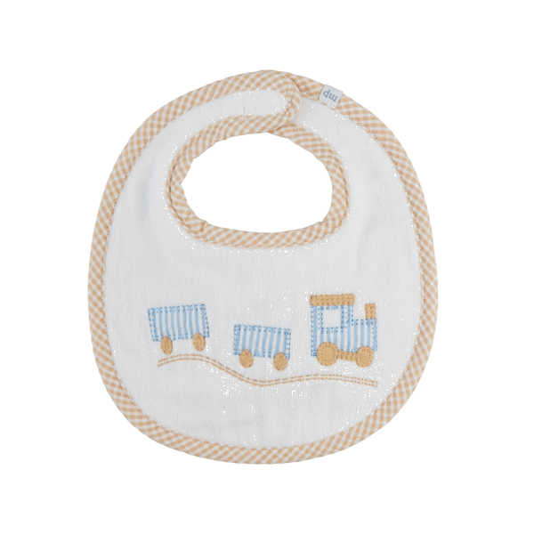 Mud Pie Train Applique Terry Bib