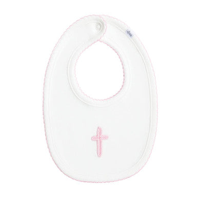 Mud Pie Pink Crochet Cross Bib