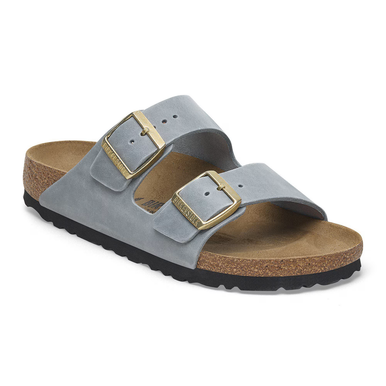 Birkenstock Arizona Oiled Leather Basalt Gray Two-Strap Sandal