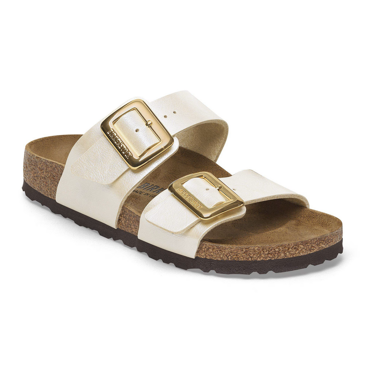 Birkenstock Sydney Cushion Buckle Birko-Flor Graceful Pearl White Sandals