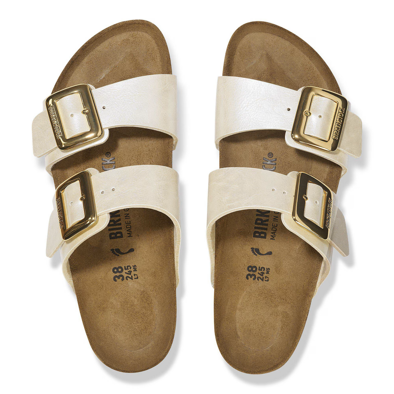 Birkenstock Sydney Cushion Buckle Birko-Flor Graceful Pearl White Sandals
