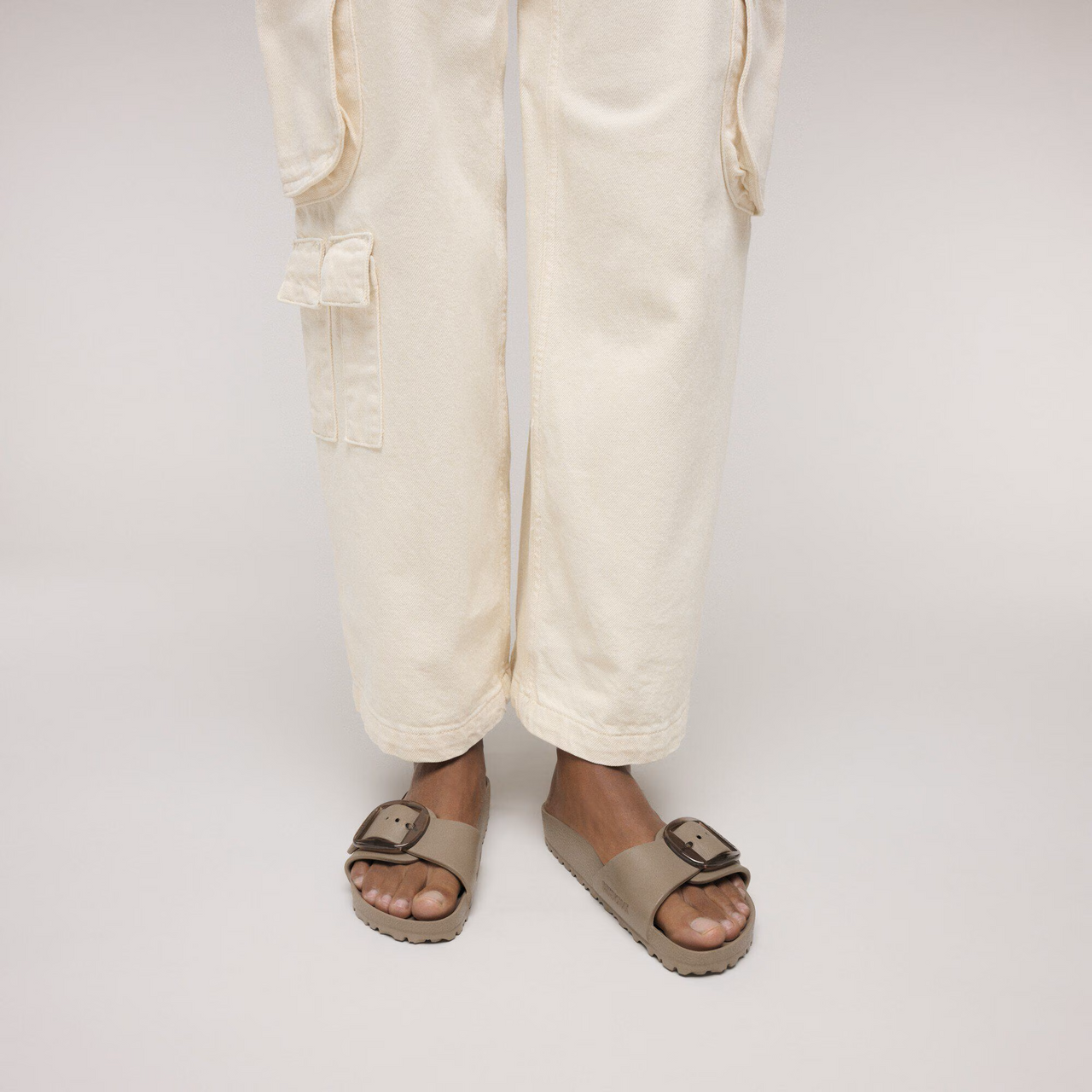 Birkenstock Madrid Big Buckle EVA Gray Taupe Slide Sandal