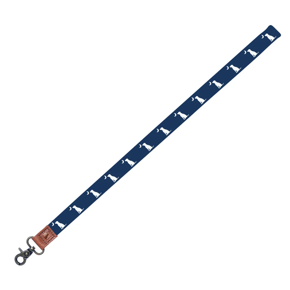 Local Boy Long Lanyard - Navy Dog & Moon