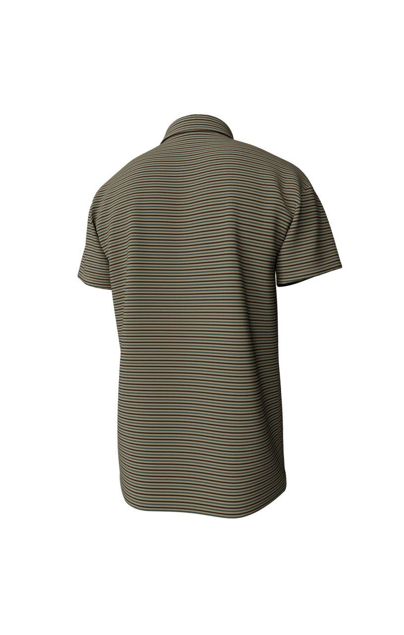 Southern Point Men's Humphrey Stripe Performance Polo - Gunstock Stripe