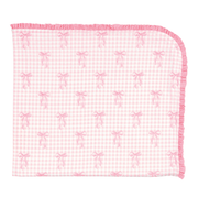 Mud Pie Gingham Bow Arrival Blanket
