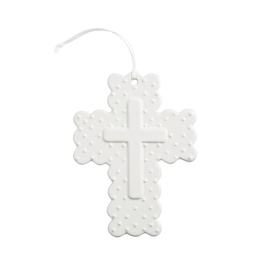 Mud Pie Ceramic Dot Gingham Cross