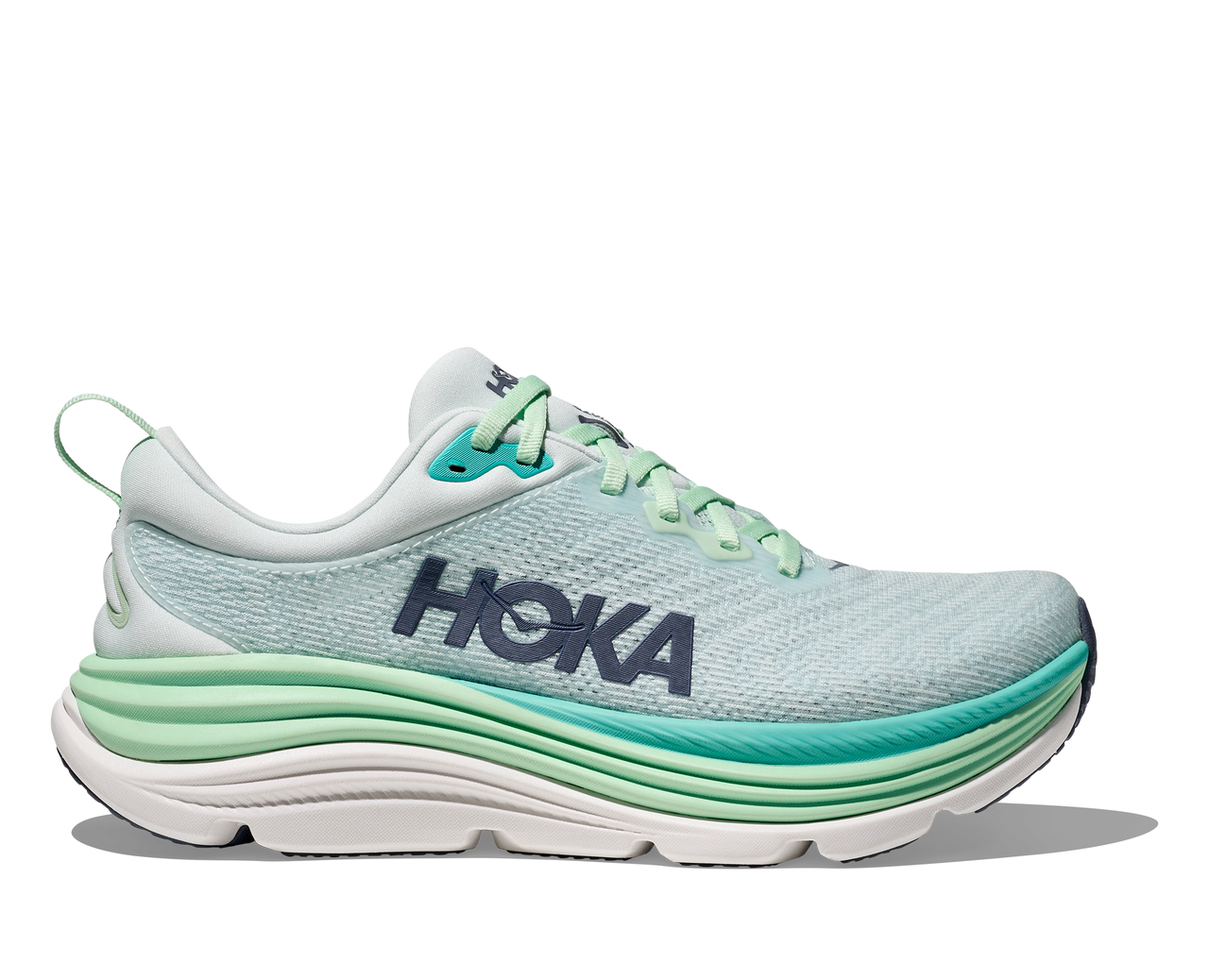 Hoka Women's Gaviota 5 Running Shoe - Snow Melt/Cielo Blue