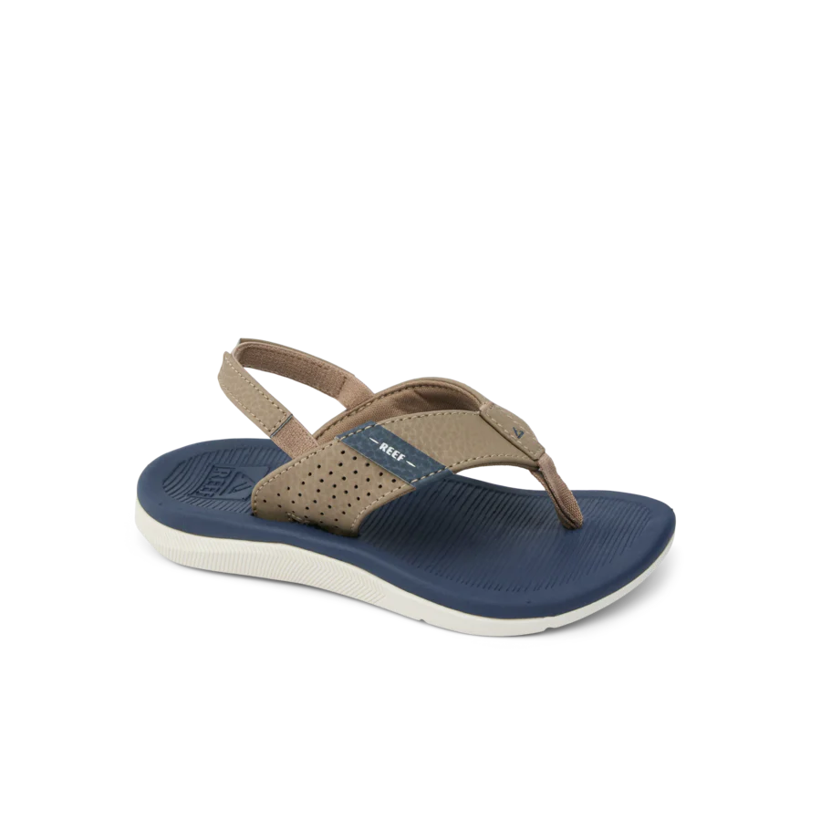 Reef Little Santa Ana Navy/Khaki Flip-Flops for Toddlers