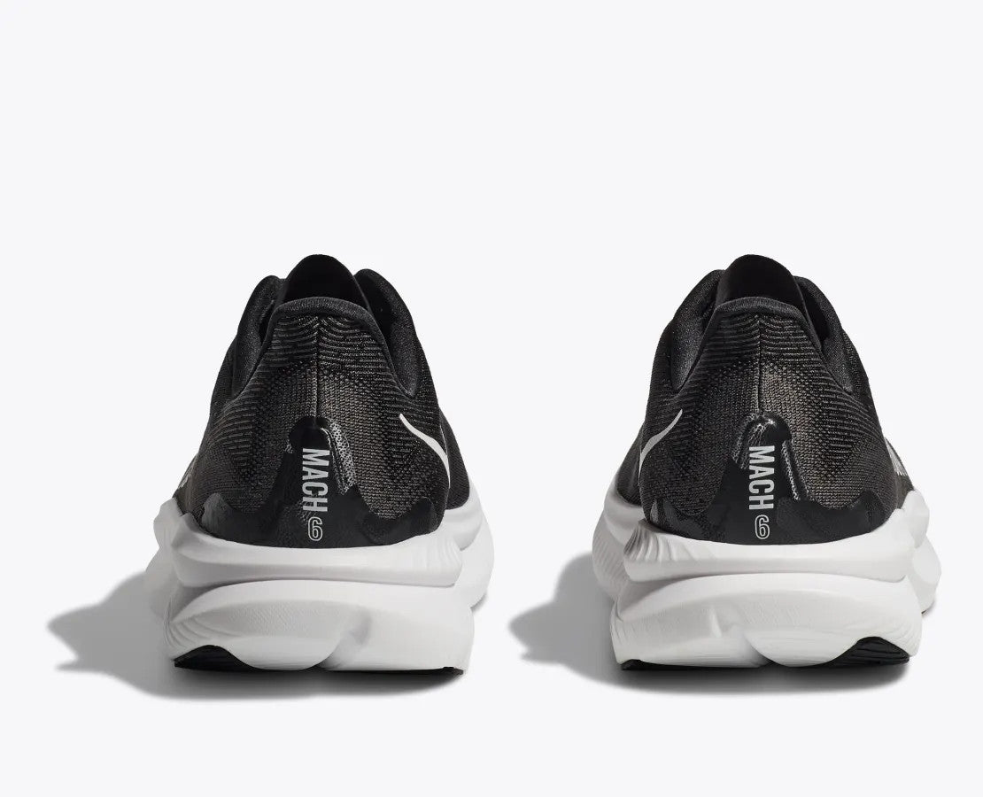Hoka Mach 6 Men's Running Shoes Wide - Black/White