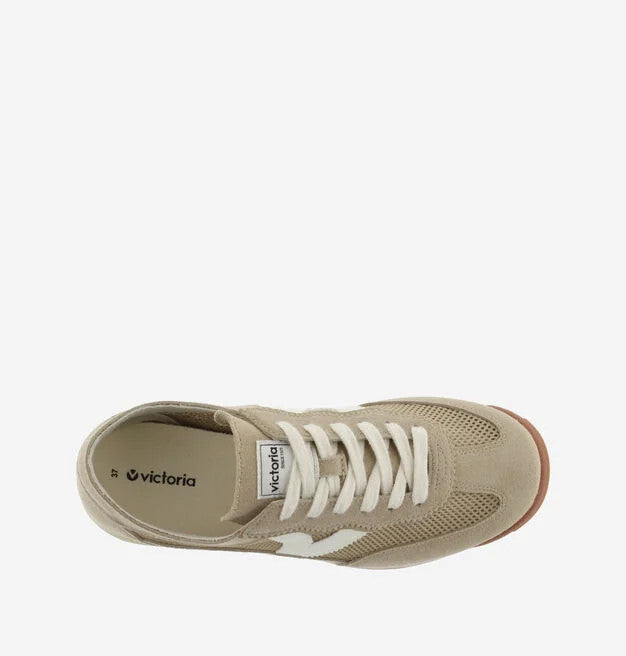 Victoria Women's Saturno Mesh & Split Leather - Beige