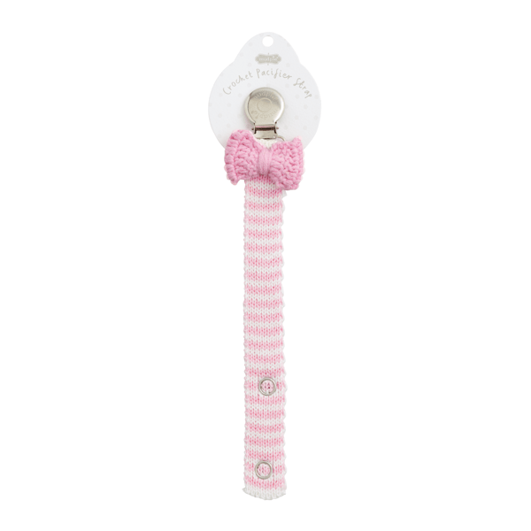 Mud Pie Crochet Pink Bow Pacy Clip