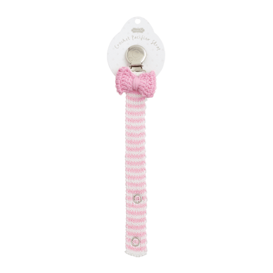 Mud Pie Crochet Pink Bow Pacy Clip