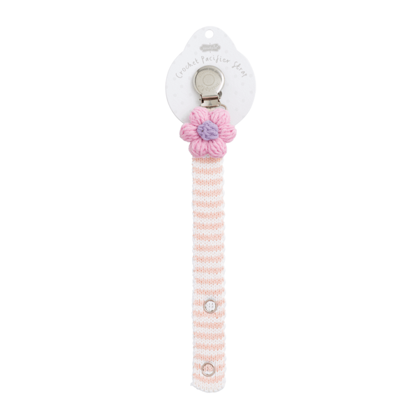 Mud Pie Crochet Pink Flower Pacy Clip
